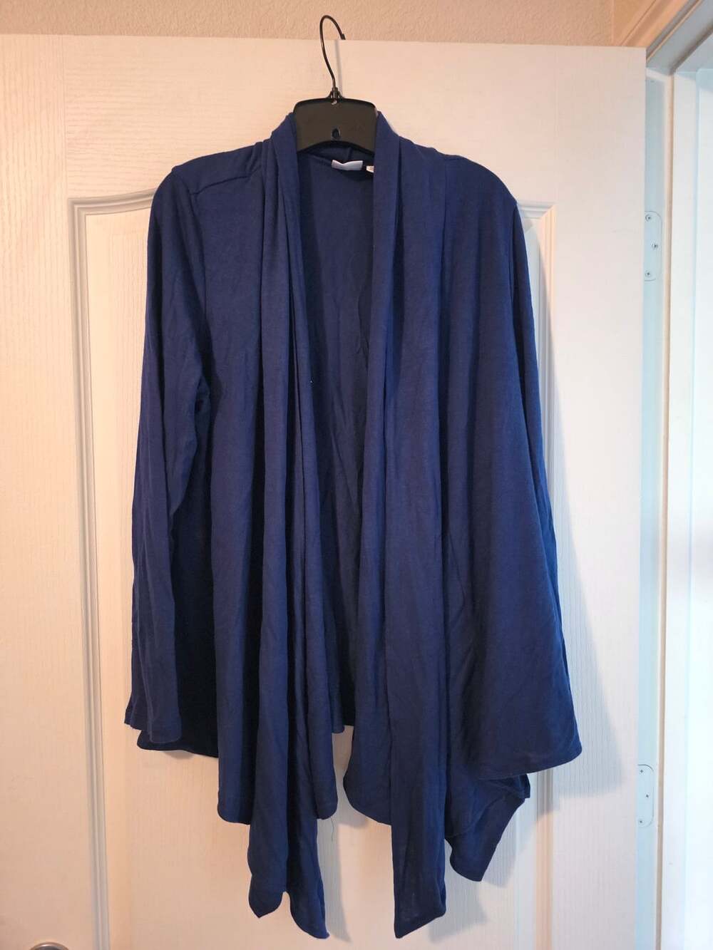 Cato Woman Open Front Cardigan Plus Size 18/20W Blue Draped Flowy